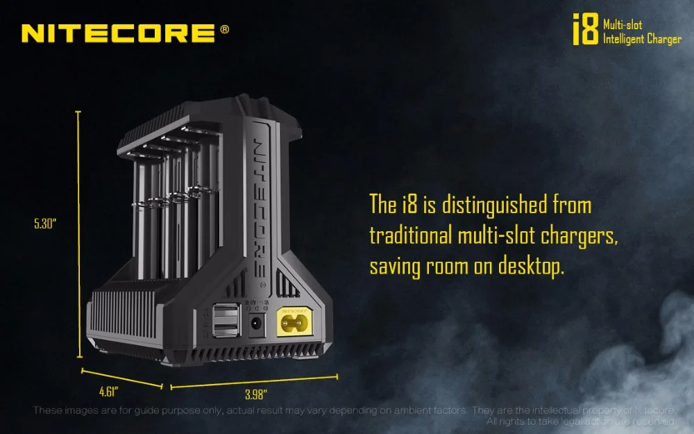 NITECORE I8 мульти-слот интеллектуальное зарядное устройство 8-Bay Смарт зарядное устройство для IMR18650 16340 10440 AA AAA 14500 26650 и USB устройство