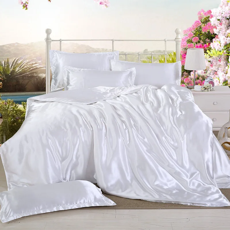 LOVINSUNSHINE одеяло роскошные наборы постельных принадлежностей покрывало и покрывала атласные кроватные простыни AX07 - Цвет: 23