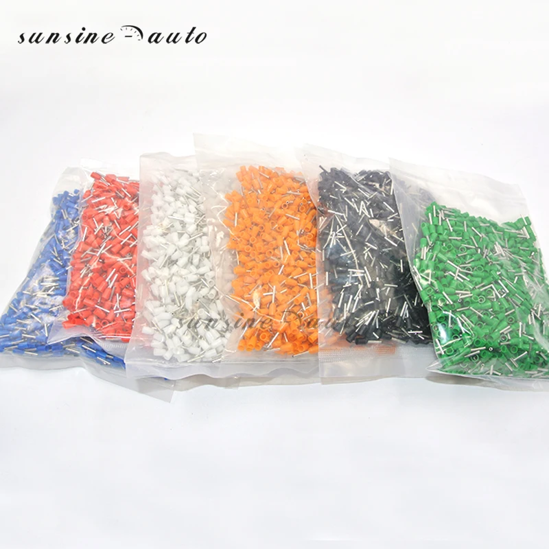 

E1008 1000pcs Insulated Cable Cord End Bootlace Ferrule Terminals tubular wire connector For 1.0mm2 Wire