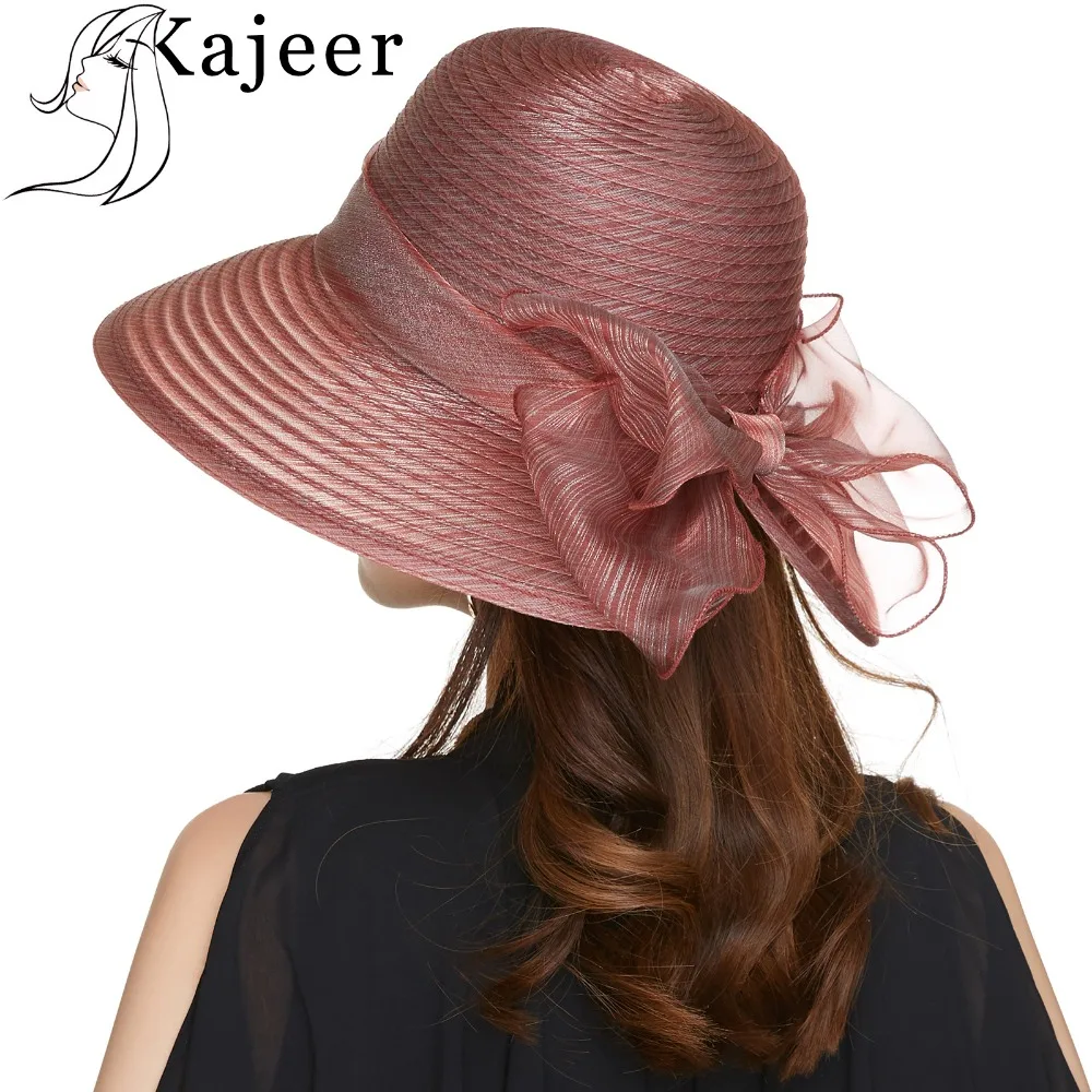Kajeer шляпы для похода в церковь широкими полями флоппи пляжные для женщин цвет красного вина шляпа лето путешествия вечерние женские повседневное шляпы