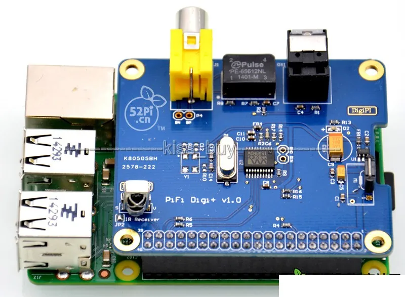 Raspberry Pi HIFI DiGi + цифровая звуковая карта I2S SPDIF оптический волоконный RCA 2 / A +/B PI2|pi