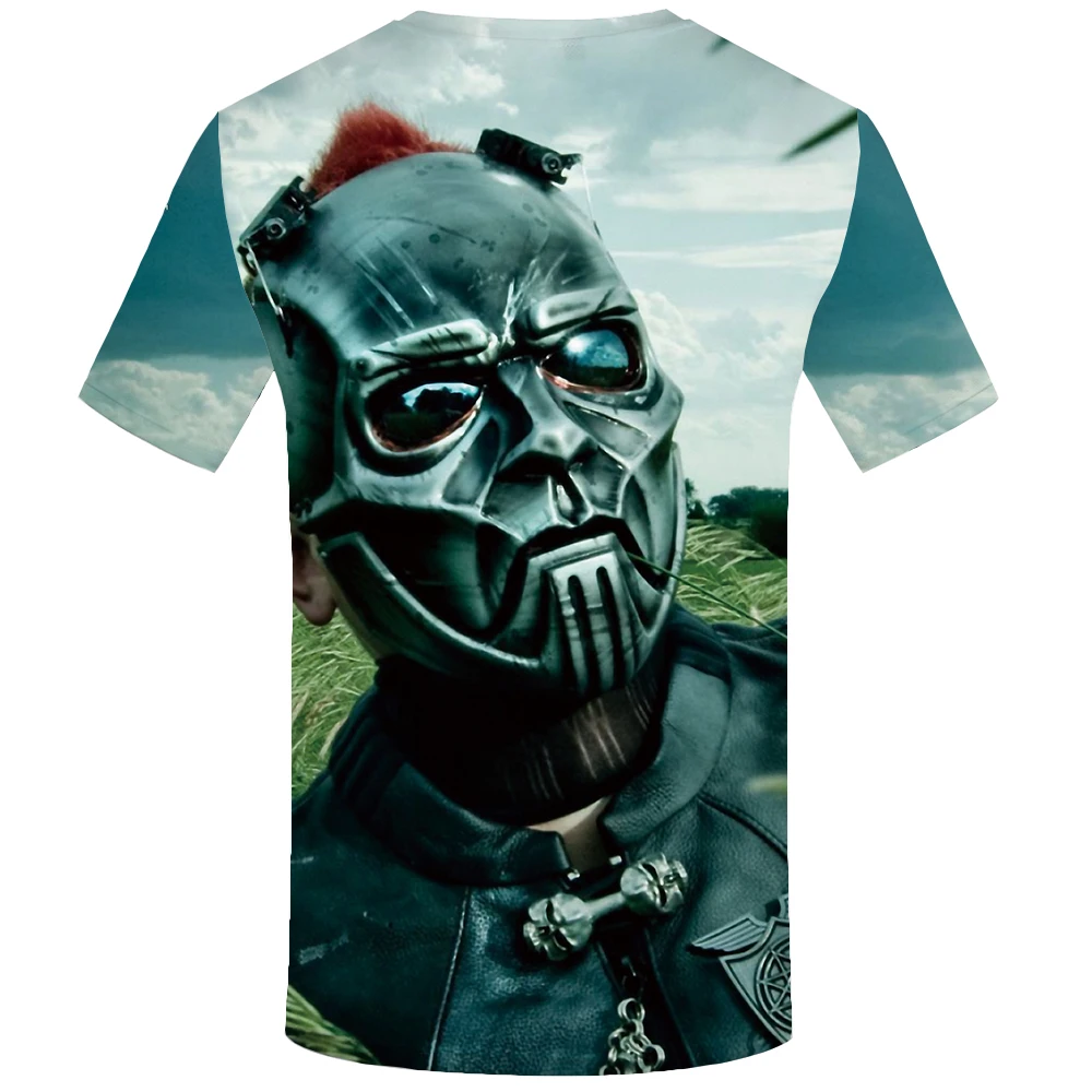 KYKU Slipknot футболка для мужчин с зеленым небом Забавные футболки в стиле панк рок 3d
