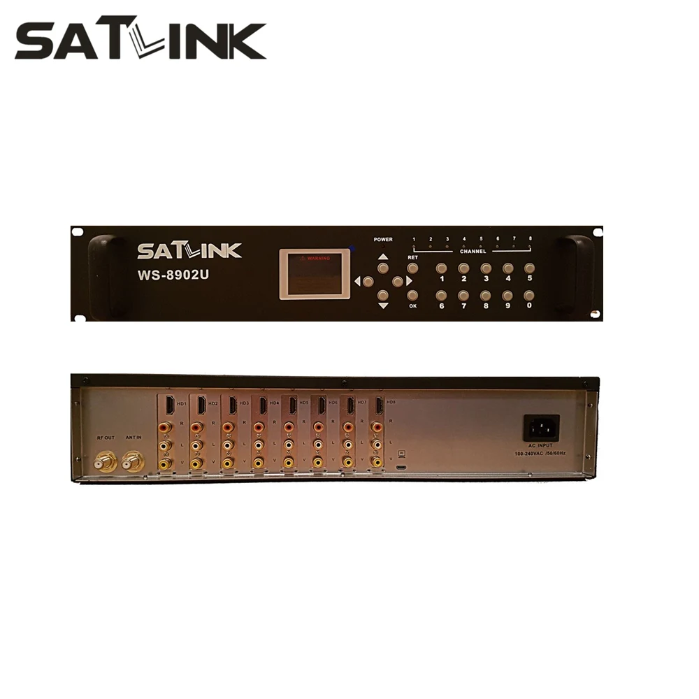 SATLINK WS 8902U 8 канальный модулятор DVB T HD 1080P MPEG4 MI/AV Satlink 8/10/12 каналов|dvb-t hd|modulator dvb-tsatlink