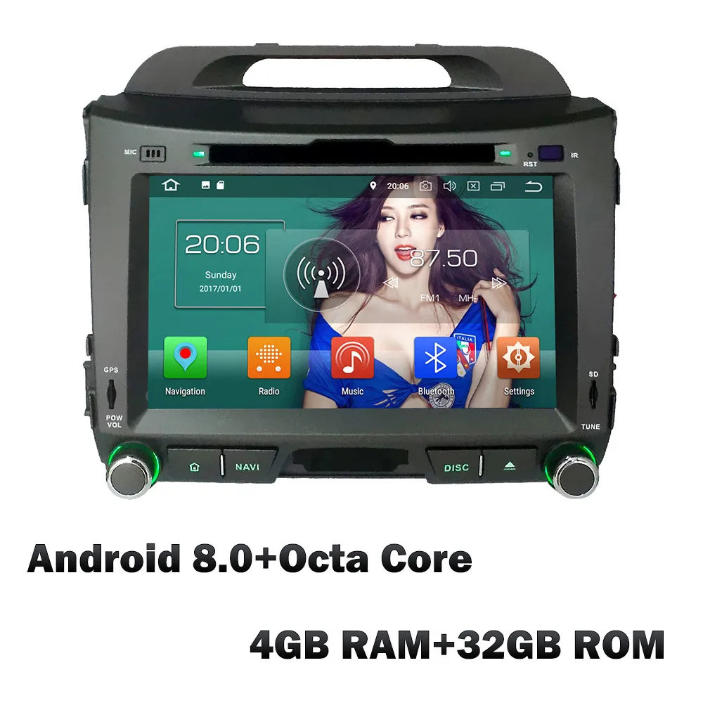 Android 8 x 4GB RAM KLYDE 4G WI-FI Octa Core PX5 Android 8,0 7,1 4 Гб Оперативная память 32 GB Встроенная память DVD мультимедиа плеер Радио стерео для Kia Sportage R 2010 - Цвет: Android 8 x 4GB RAM