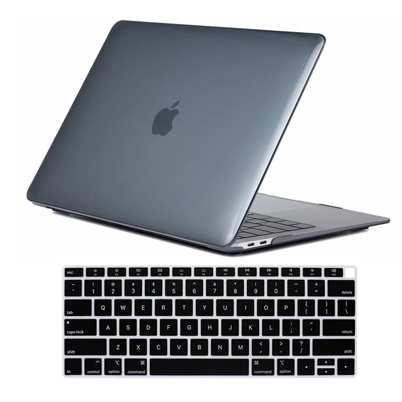 Для MacBook Air 13 дюймов Чехол выпуска A1932, мягкий на ощупь легкий жесткий чехол для нового Mac Book Air 1" с Touch ID - Цвет: Clear Black