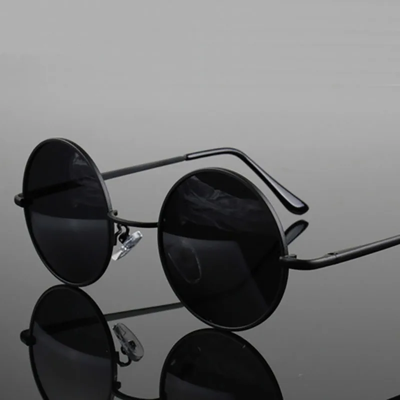 Новые классические ретро круглые поляризованные солнцезащитные очки для мужчин, брендовые дизайнерские солнцезащитные очки, металлическая оправа, черные линзы, солнцезащитные очки для вождения, Uv400 - Цвет линз: C1 Black