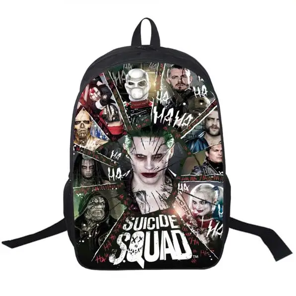 Рюкзак отряд самоубийц для подростков детские школьные ранцы Harley Quinn Joker мужские