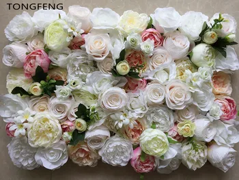 

TONGFENG 10pcs/lot Mixcolor Wedding 3D flower wall flower runner wedding Artificial silk rose peony wedding backdrop decoration