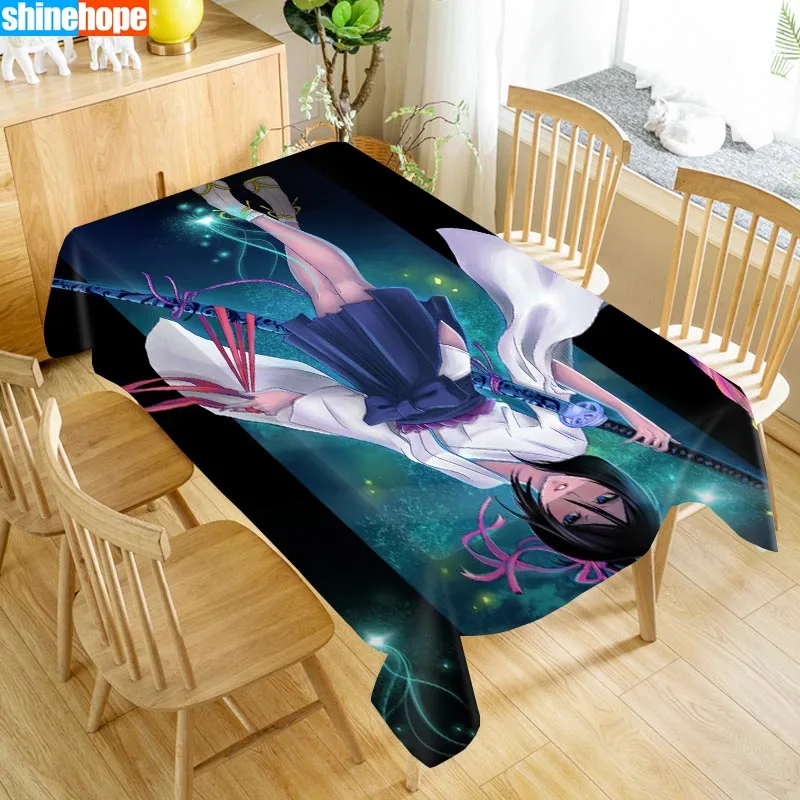 Подгонянная скатерть отбеливатель Rukia Kuchiki Ткань Оксфорд Пыленепроницаемая прямоугольная скатерть для вечерние украшения дома 100X140 см - Цвет: tablecloths 5