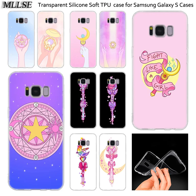 

Anime Sailor Moon Magic wand Soft Silicone Case For Samsung Galaxy Note 10 Plus 5 S8 S9 S10 Plus 5G S6 S7 Edge S5 S10e Cover