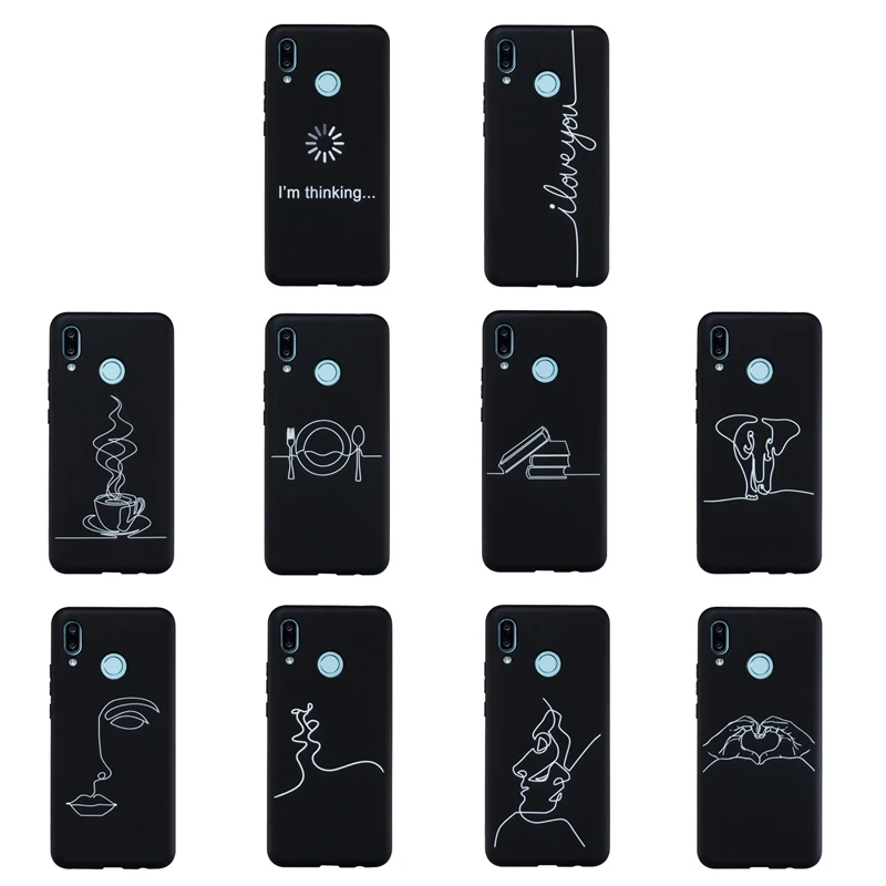 

For Huawei Nova 3i Case Soft Case Artistic Abstract Line Silicone Phone Case for Huawei P20 pro mate10 lite P smart Y6 2017
