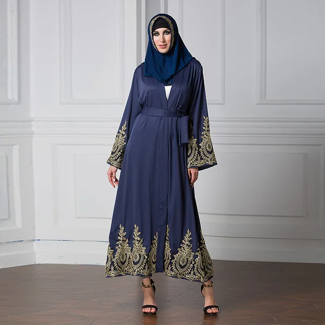 Womens Long Robe Dress Long Sleeve Loose Vintage Clothing Abaya Plus Size 5XL With Belt