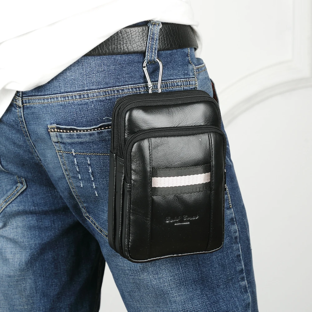 Золото Коралл кожаный ремень Поясные сумки для Для мужчин Малый Мини Crossbody сумка