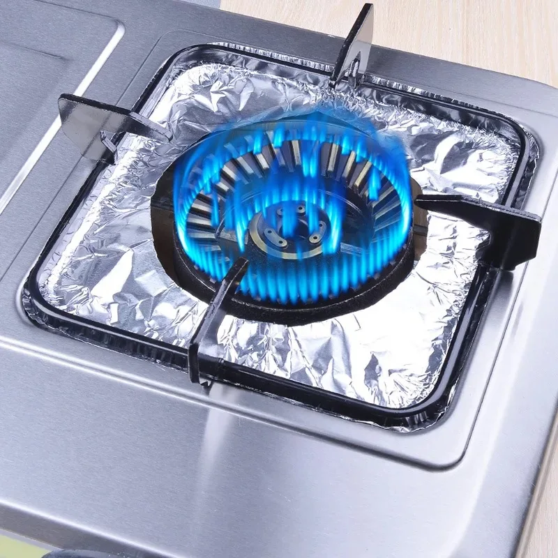 

BXLYY New 10pc Gas Stove Thick Aluminum Foil Paper Pad High Temperature Tin Foil Cleaning Pad Kitchen Accessories Baking Dish.7z