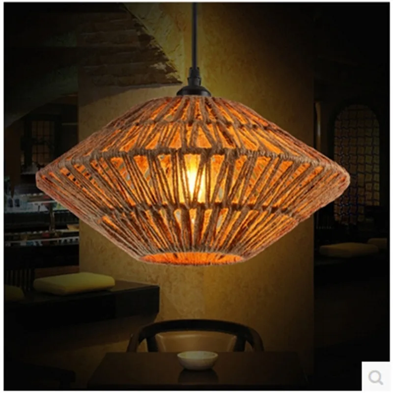 

Handmade Hemp Rope Chandelier American Pastoral Retro Restaurant Clothing Store Decorative Chandeliers