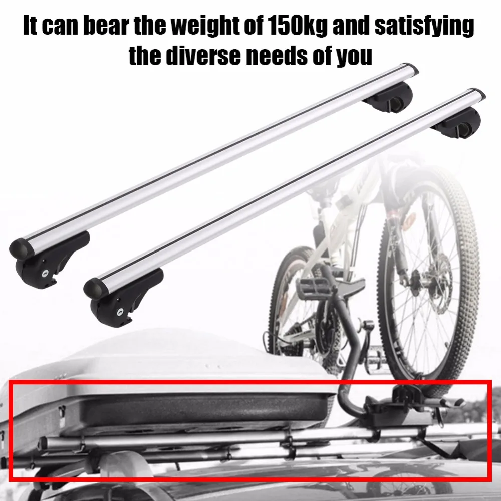 

120cm Aluminum Alloy Universal Silver Car Roof Rack Cross Bar Lockable Rail Luggage Carrier Car Accessories