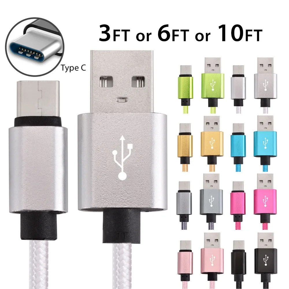 

100pcs lot Accessory Bundles USB-C OEM Nylon Cable For Samsung Galaxy S8 S8 Plus Note 8 Fast Charger USB Type-C Cable