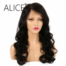 ALICE150 Density Full Lace Human Hair Wigs With Baby Hair Natural Color Body Wave Remy Brazilian Wig For Black Women