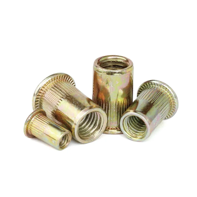 

rivet nut rivnut nutsert flange metric blind M3 M4 M5 M6 M8 M10 M12 flat head zinc carbon steel threaded insert nut hand tools