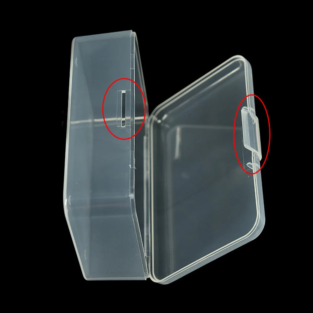 1pc Rectangular Plastic Transparent W// Lid Storage Box Collection Container Case