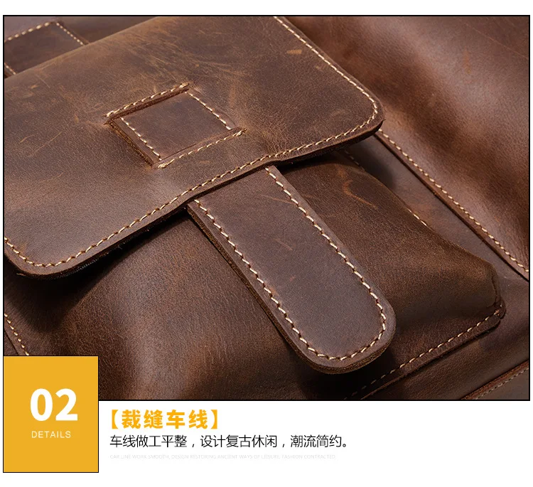 2019 модный мужской коммерческий портфель из воловьей кожи, винтажная мужская сумка-мессенджер, Повседневная натуральная сумка из кожи