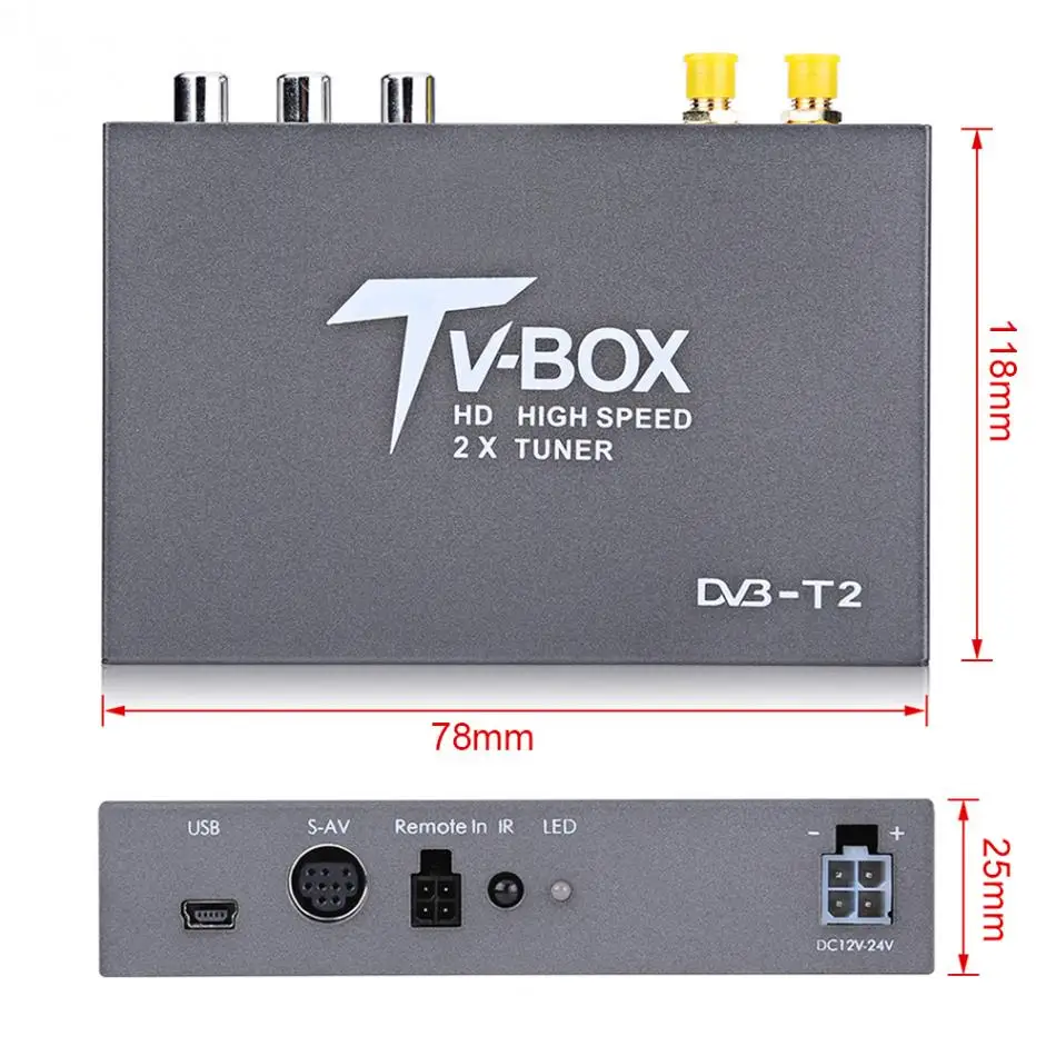 1080 P HD DVB-T автомобиль цифровое мобильное телевидение коробка приемник 2 антенны тюнеры пульт дистанционного управления цифровое мобильное телевидение Turner аксессуары для ресивера