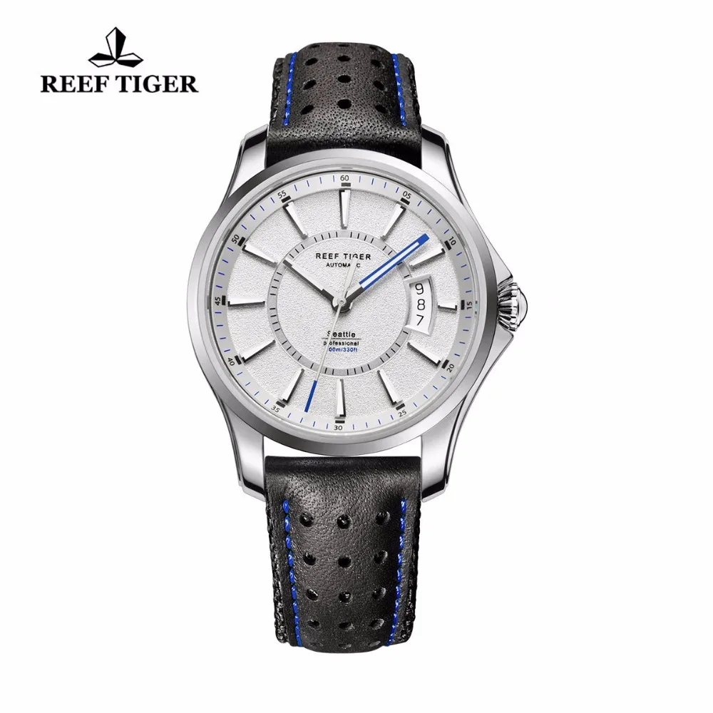 Reef Tiger / RT Nové Designer Sportovní hodinky s velkým datem a Super Luminous Pánské hodinky ocel Automatická hodinky RGA166