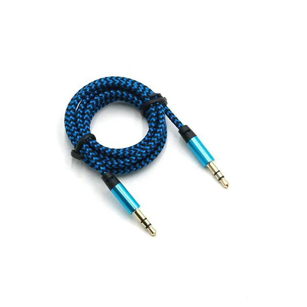 1 м 3,5 мм стерео автомобильный AUX вспомогательный шнур Jack аудио кабель папа-папа для мобильного телефона MP3 музыкальный плеер дропшиппинг - Название цвета: Синий