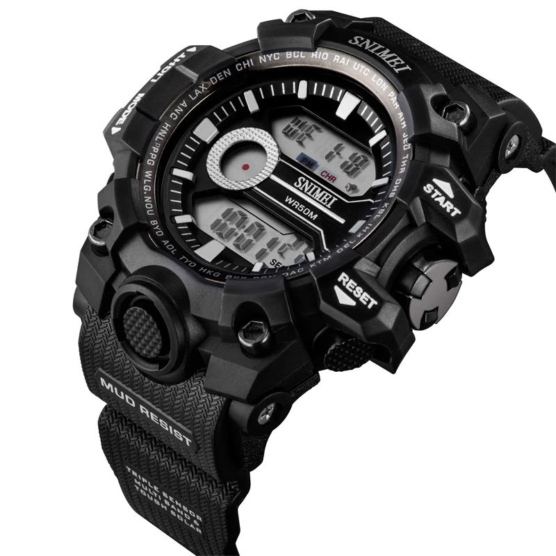 New Men s Waterproof LED Silicone Band Timer Sports Quartz Wrist Watch Luxury Men Big Size