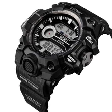 Nouveau Hommes de Étanche LED Bande de Silicone Minuterie Sport Quartz Montre-Bracelet, De Luxe Hommes Grande Taille Montre SNIMEI 0600