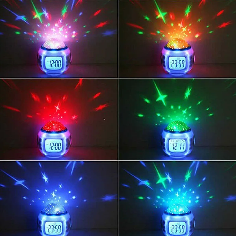 7 цветов светодиодный цифровой светящийся будильник термометр изменяемый цвет электронные часы детская спальня TSLM2