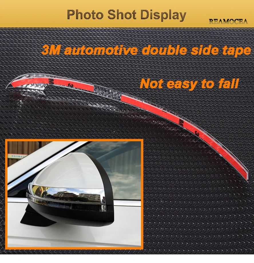 Reamocea ABS Chrome Side Door Rear view Mirror Strip Side Mirror Decoration Trim Stickers For Audi A4 B9 Sedan Saloon 2017 2018 (9)