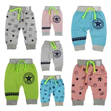 Одежда для детей 0-36 месяцев, голубые и розовые штаны со звездами для маленьких мальчиков и девочек, детские укороченные брюки