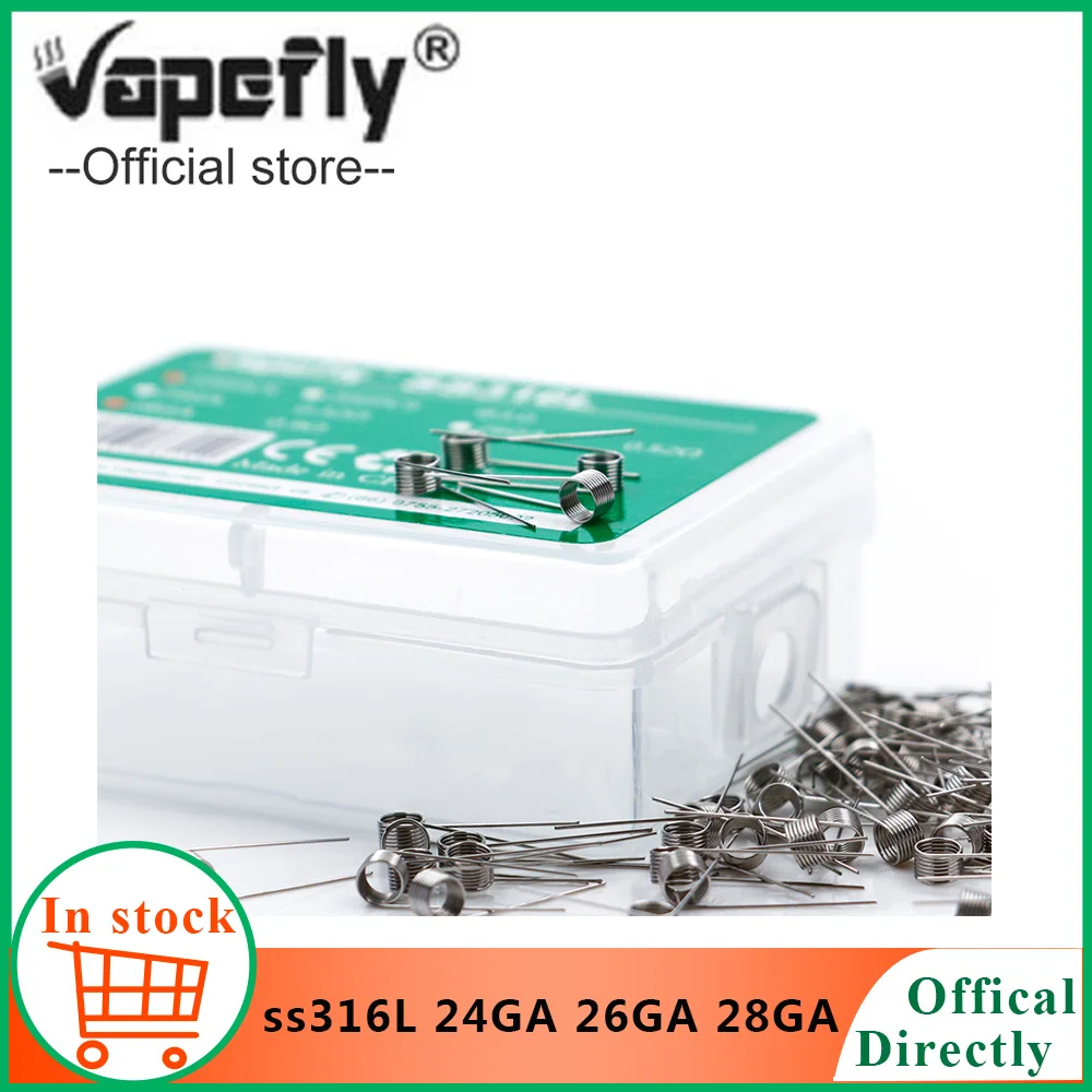 

Vapefly SS316L Wire 24GA 26GA 28GA ss 316L premade Wire heating wire for E cigarette RDA RDTA RTA atomizer prebuilt coils
