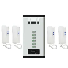 XinSiLu прямая Пресс ключ аудио дверной телефон с держателем для разблокировки функция для 6 квартир, 2-проводной аудио система внутренней связи