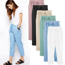 ZOGAA Brand women pants Casual fashion linen straight cropped pants streetwear 5 colors pants women plus size S-6XL pants women lucky brand women s plus size tropical americana tank