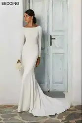Vestidos De Novia Элегантное свадебное платье-Русалка с вырезом лодочкой декольте молния сзади на заказ Плюс Размер свадебное платье