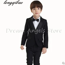 Модный Детский костюм с блейзером для маленьких мальчиков Формальная черно-белая одежда праздничный свадебный повседневный костюм наряд для мальчиков с цветочным принтом костюмы