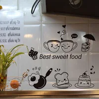 Autocollant mural de cuisine mignon et amusant, décoration murale pour salon, cuisine, restaurant, maison, art mural, autocollants, papier peint 5