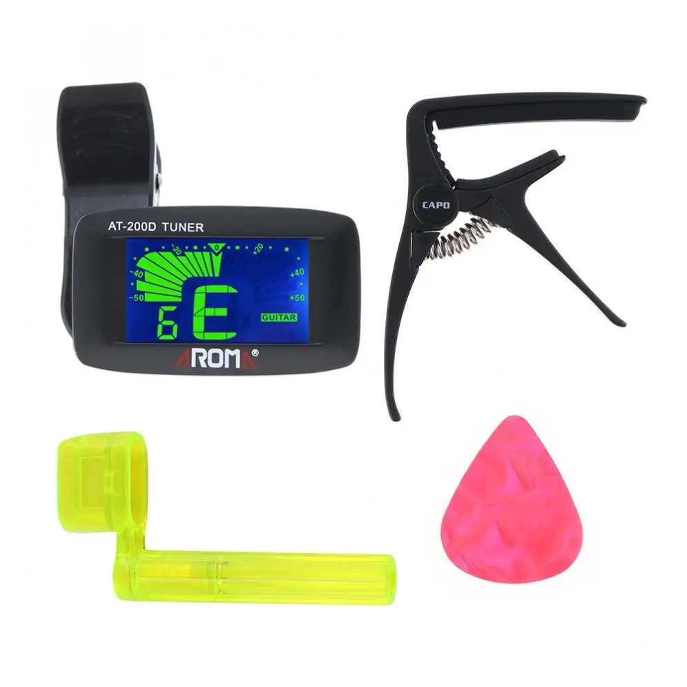 Guitar Tool Kit Large Screen Guitar Tuner Metal Capo Guitar Winder for