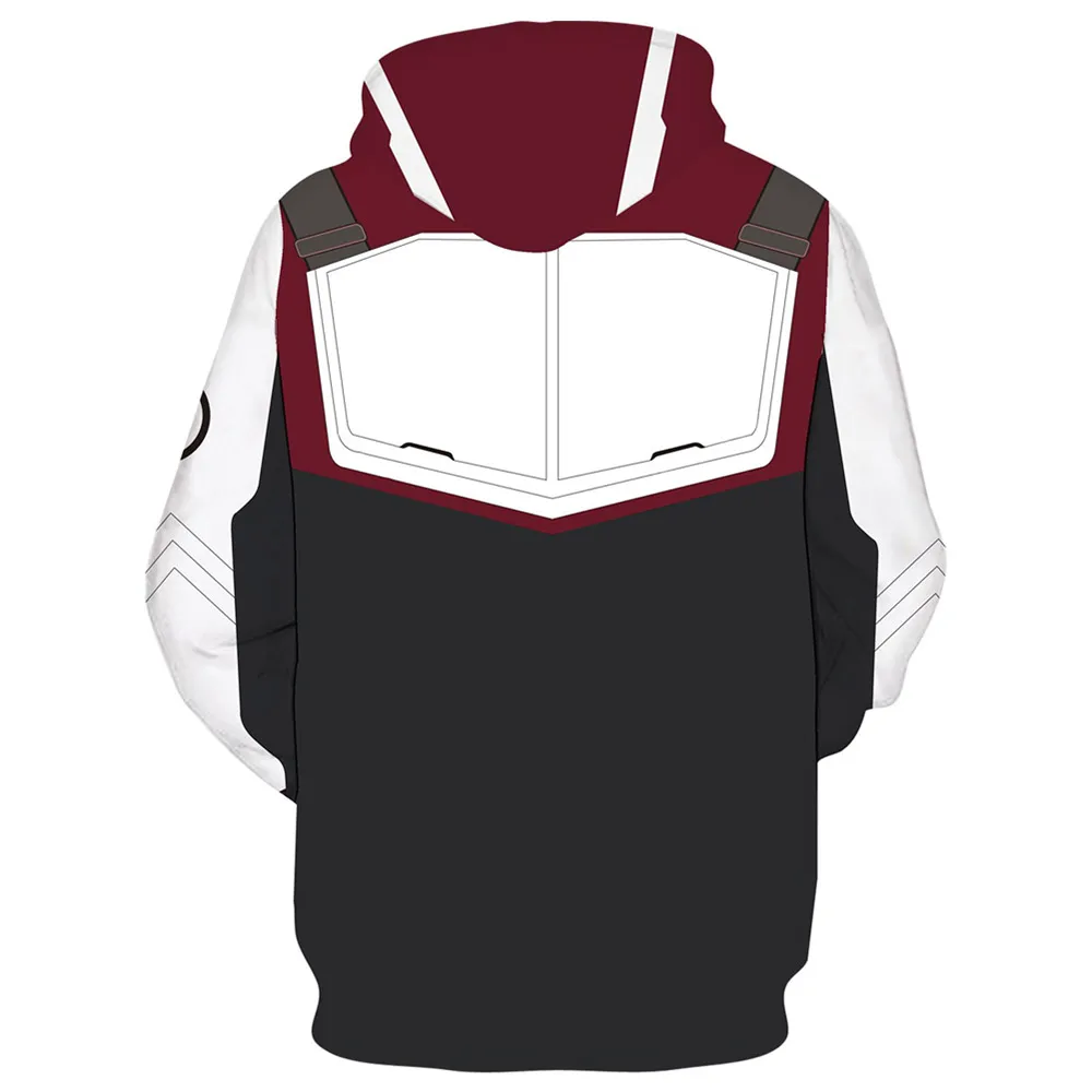 Avenger's Endgame Hoodie Quantum Realm Suit 3D Print Zip Up Jacket Sweatshirt For Adults