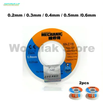 

2pcs Machine High purity active solder Tin line Solder wire 0.2mm / 0.3mm / 0.4mm / 0.5mm / 0.6mm sn63%/pb37% BGA soldering tool