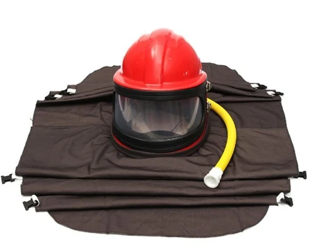 Весь набор Пескоструйный шлем с воздушным шлангом, воздушный дышащий фильтр, регулятор температуры