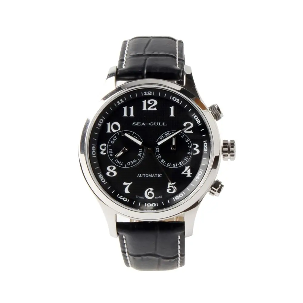 

Seagull Date+Day Display Genuine Leather Arabic Numerals Luminous Hands Self Wind Automatic Mechanical Men's Watch 819.23.5114