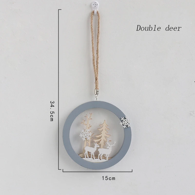 Flone Nordic Decoration Home Wooden Elk Hanging Ornaments Christmas Nursery Decor Kids Room Decoration Supplies Accessories (17)