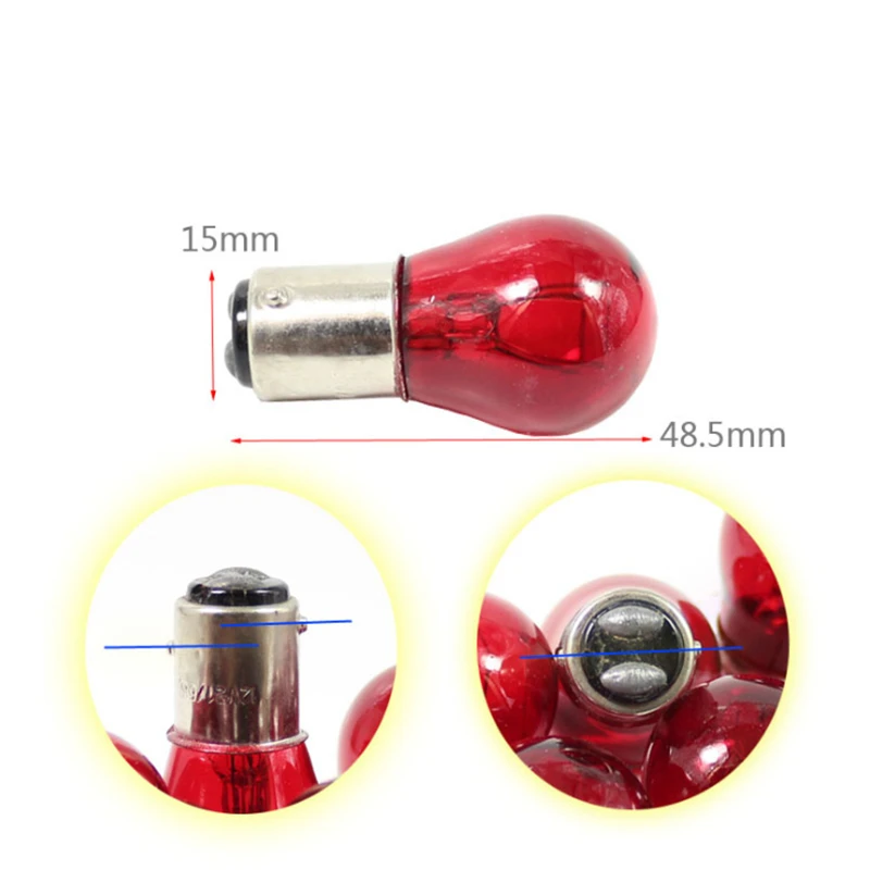 KEYECU 10 шт. красный 1157 BAY15D S25 12V 21/5W Автомобильная Запасная лампа двойной контакт