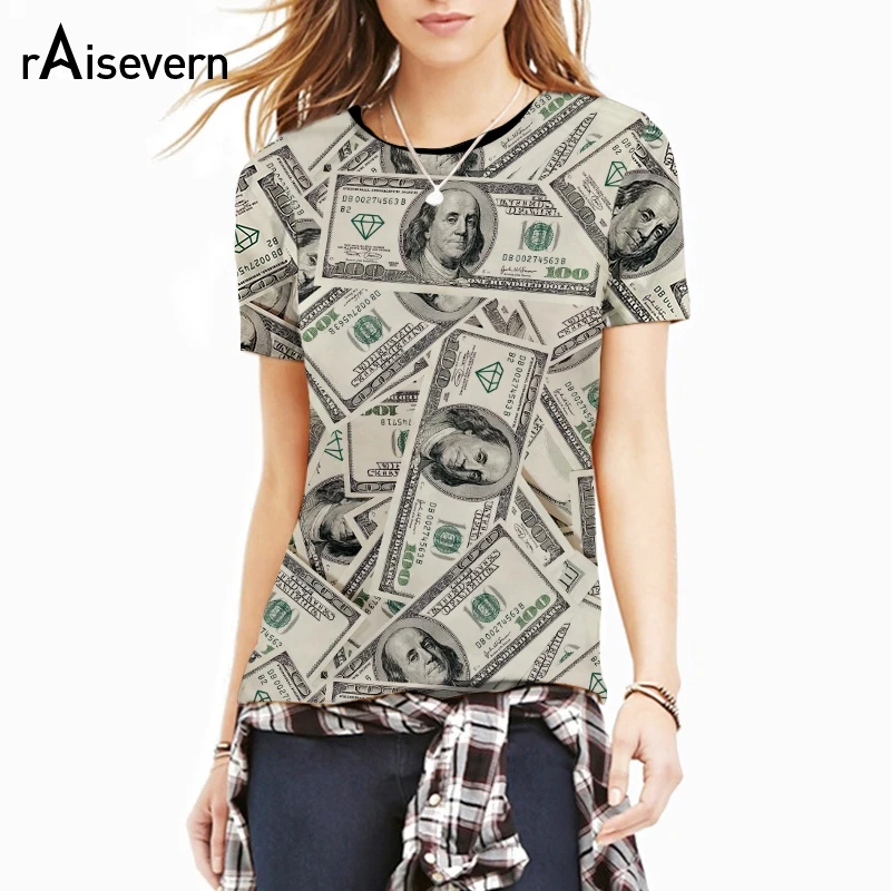 

Funny! 2019 Summer Fashion Women/Men T-shirt The Money Dollar Print O-neck Novely 3d T Shirt Tops Shirts Unisex Top Tees