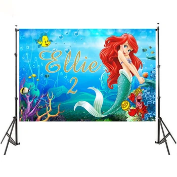 

MEHOFOTO Under Sea Party Vinyl Photography Background Cartoon Characters Little Mermaid Children Backdrops for Photo Studio