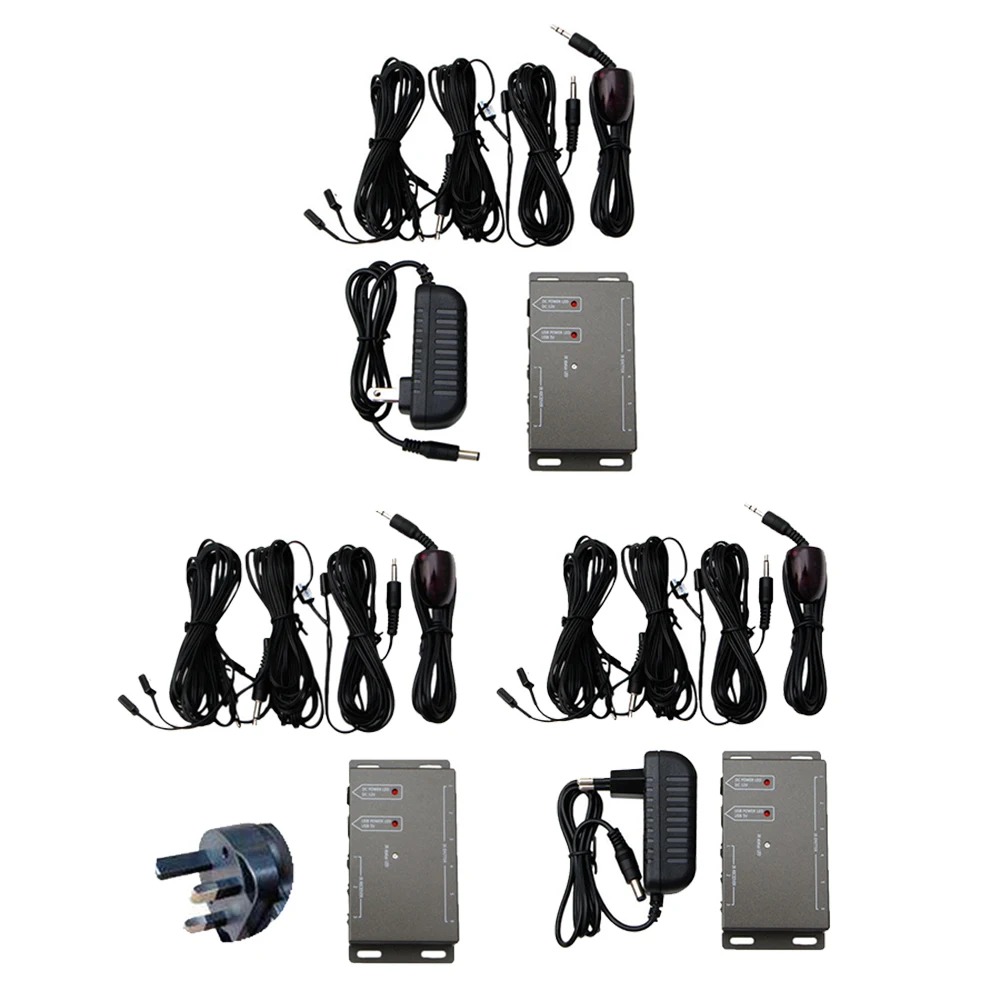 

Repeater Dual Band System Receiver Hidden Emitter Infrared Kit Remote Control IR Extender US/EU/UK Plug