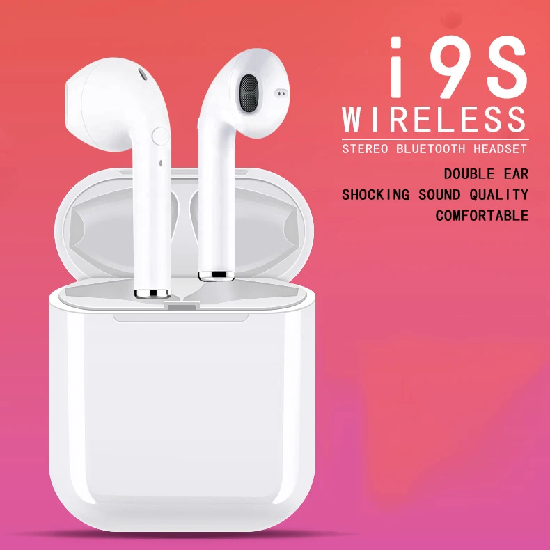 New i9S TWS Mini Bluetooth Earphones Wireless Headset Headphones Bluetooth 5 0 Stereo Sports Earbuds with Mic for iphone xiaomi